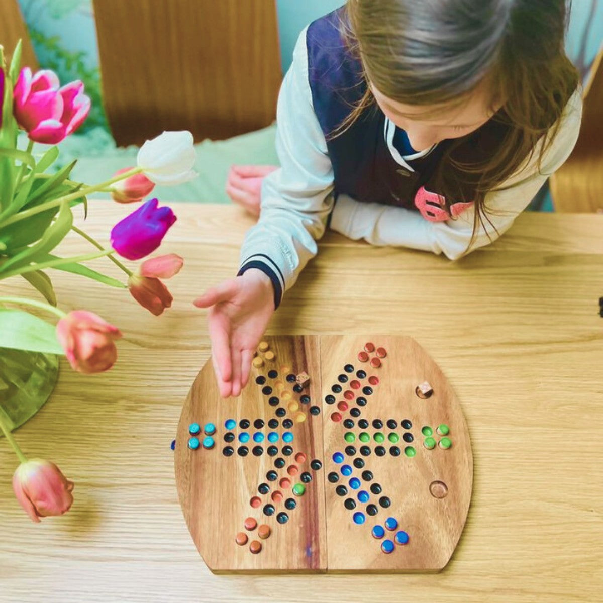 ludo, ludo bordspel, bordspel, houten bordspel