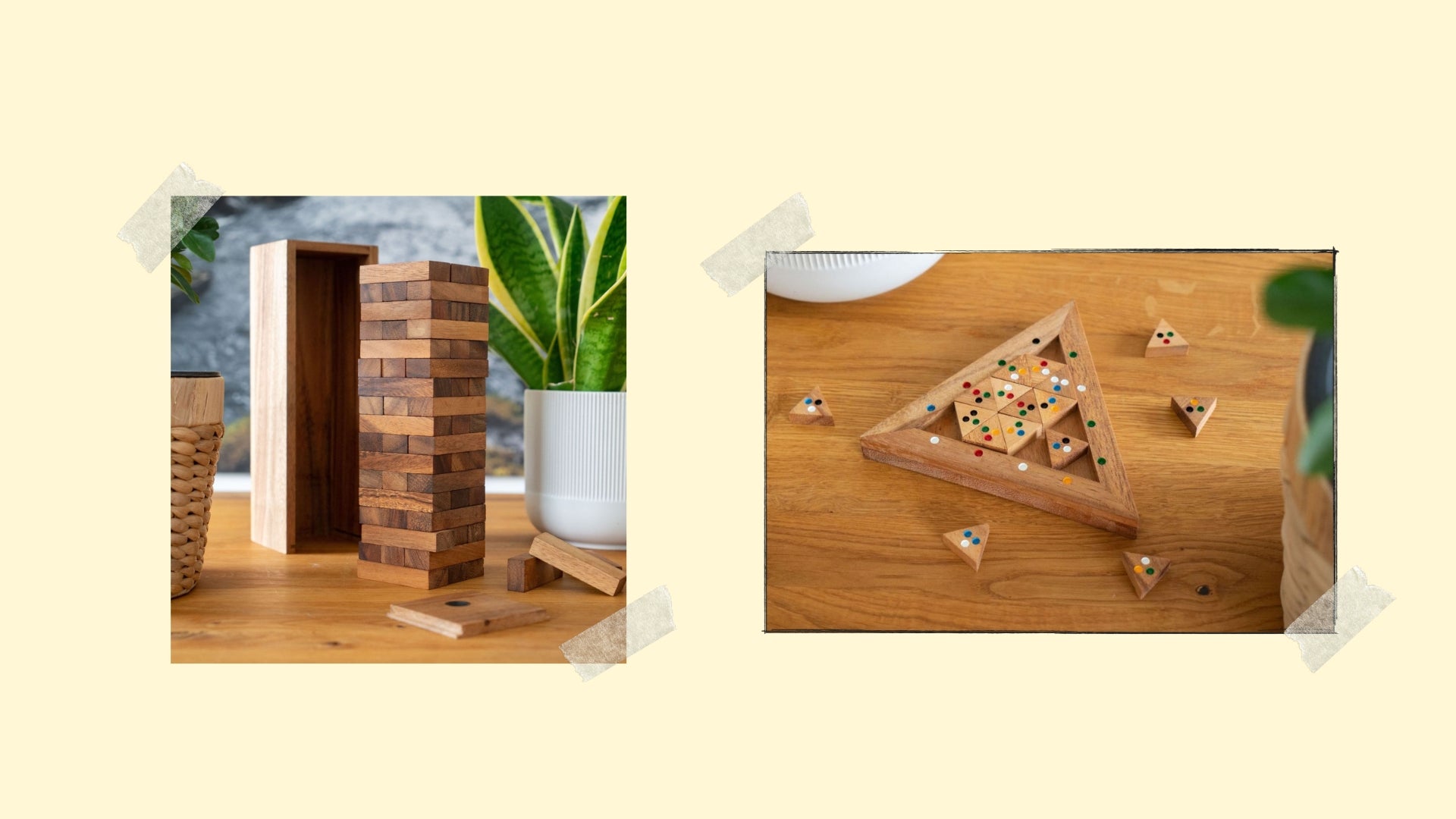 handgemaakte bord-, puzzel- en strategiespellen uit de oude doos