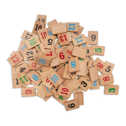 houten rummikub bordspel stenen