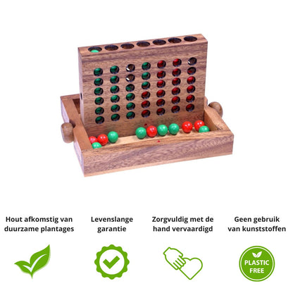 vier op een rij, 4 op een rij, bordspel, houten bordspel